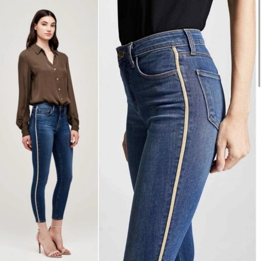 L’agence Women's Blue Jeans with Gold Accent